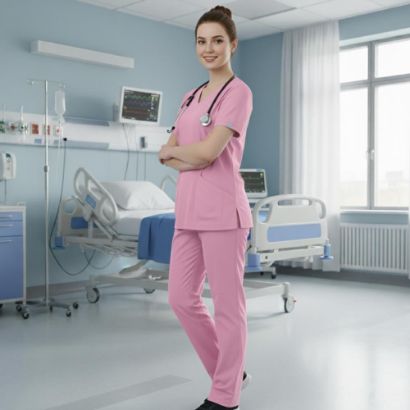 صورة سكراب طبي أوفر سايز نسائي لون وردي